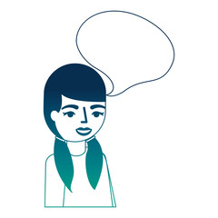 young woman with speech bubble