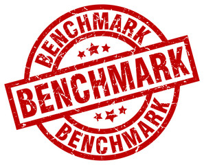 benchmark round red grunge stamp