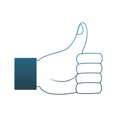 Thumb up hand sign vector illustration graphic design