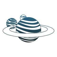 Saturn and planets around vector illustration graphic design