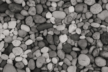 black pebbles or stones Gravel Background texture pattern