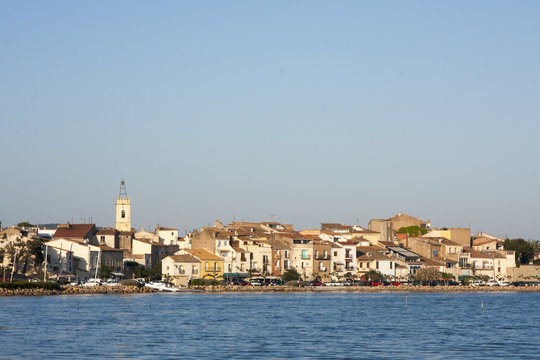 Bouzigues city near mediterranean sea