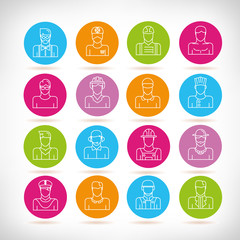 people icons, outline design