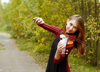 Beautiful girl with violin