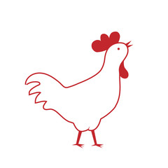 rooster silhouette isolated on white background
