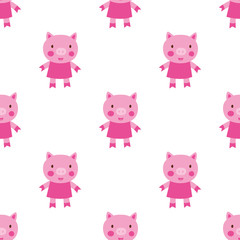 Cute pigs seamless pattern
