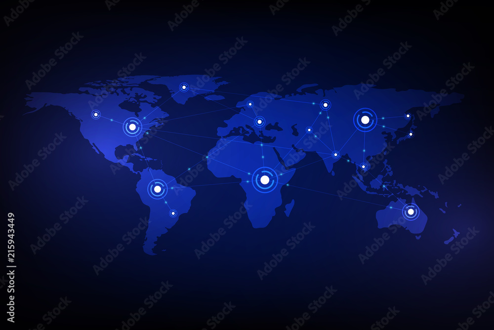 Poster abstract world map digital texture pattern technology innovation concept background