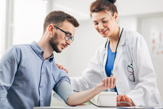 Patient Doing A Blood Pressure Check Up