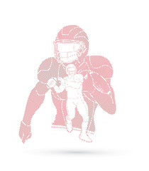 American Football player action, sportsman player, sport concept graphic vector.