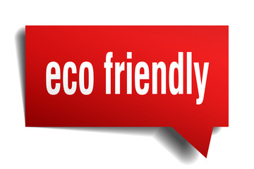 eco friendly red 3d speech bubble