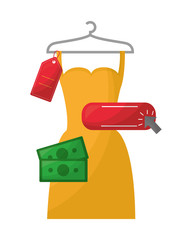 woman dress in wire hook isolated icon