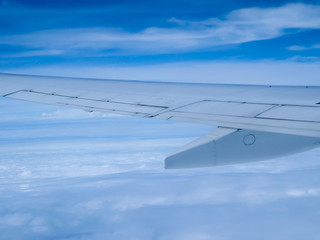Aircraft wing from window.