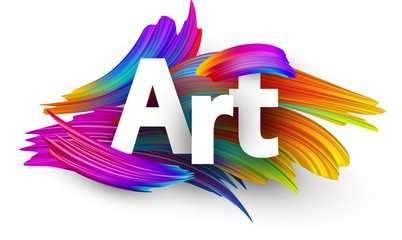 Art paper poster with colorful brush strokes. © Vjom