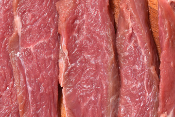 Beautiful and fresh sliced lamb meat. Raw mutton meat. Close-up