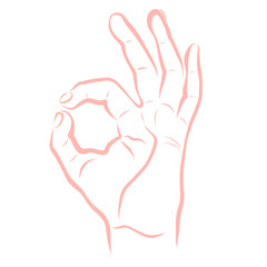 hand showing sign that everything is good, sign language