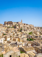 Fototapeta na wymiar Panoramic view of the Sassi di Matera, prehistoric historic center
