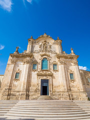 Fototapeta na wymiar Church of San Francesco d'Assisi, in Matera, historic center
