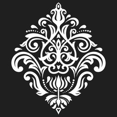 Elegant vintage vector white ornament in classic style. Abstract traditional pattern with oriental elements. Classic vintage pattern