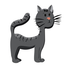 Cute striped cat series with shadow, Home pet