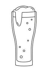 Line art black and white beer glass