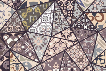Vector decorative background. Mosaic patchwork pattern for design and fashion