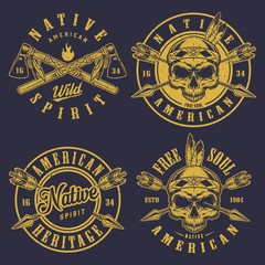 Naklejka premium Set of skull logos