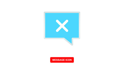 message icon with x symbol vector icon 