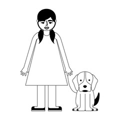 little girl with dog mascot avatar character
