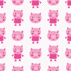 Cute pigs seamless pattern

