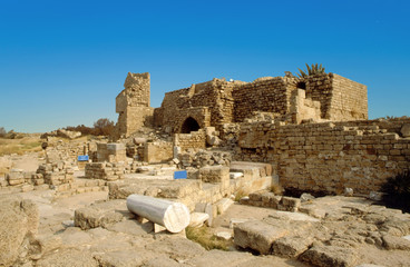 Ruins of a fortress, Israel historical site in the Judean desert