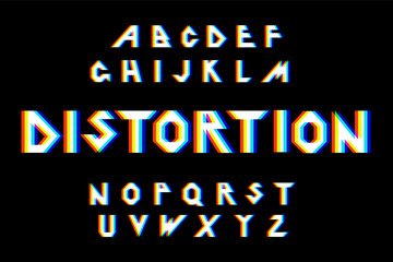 Vector distorted glitch font