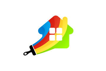 Paint home Logo Template Design Vector, Emblem, Design Concept, Creative Symbol, Icon