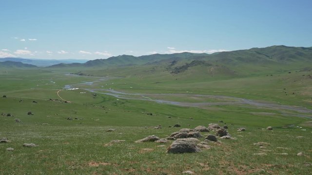 Orkhon river valley in Mongolia.