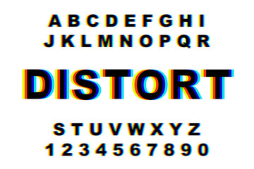 Vector distorted glitch font