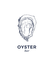 fresh oysters, luxury seafood. Vector illustration of oysters
