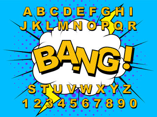 Alphabet Comic retro