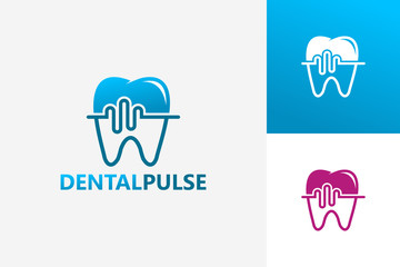 Dental Pulse Logo Template Design Vector, Emblem, Design Concept, Creative Symbol, Icon
