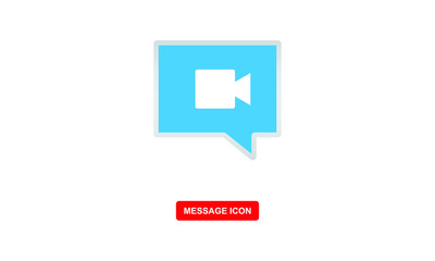 message icon with video symbol vector icon