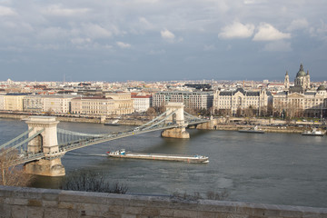 Budapest. Dunaj. Hungary, a city landscape, a look with top