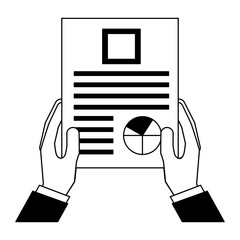 business man hand holding paper documents report