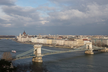 Fototapeta premium Budapest. Dunaj. Hungary, a city landscape, a look with top