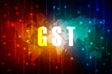 2d rendering GST Tax India with business graph