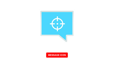 message icon with focus target symbol vector icon