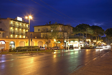 Fototapeta na wymiar Amerigo Vespucci street in Rimini. Emilia-Romagna region. Italy