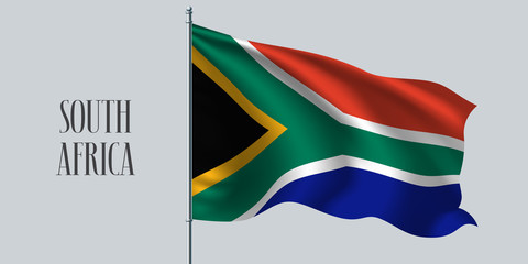 South Africa waving flag vector illustration