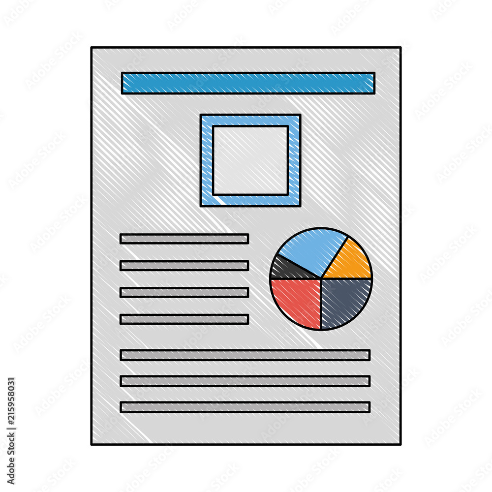 Poster document file with statistics pie graphic icon