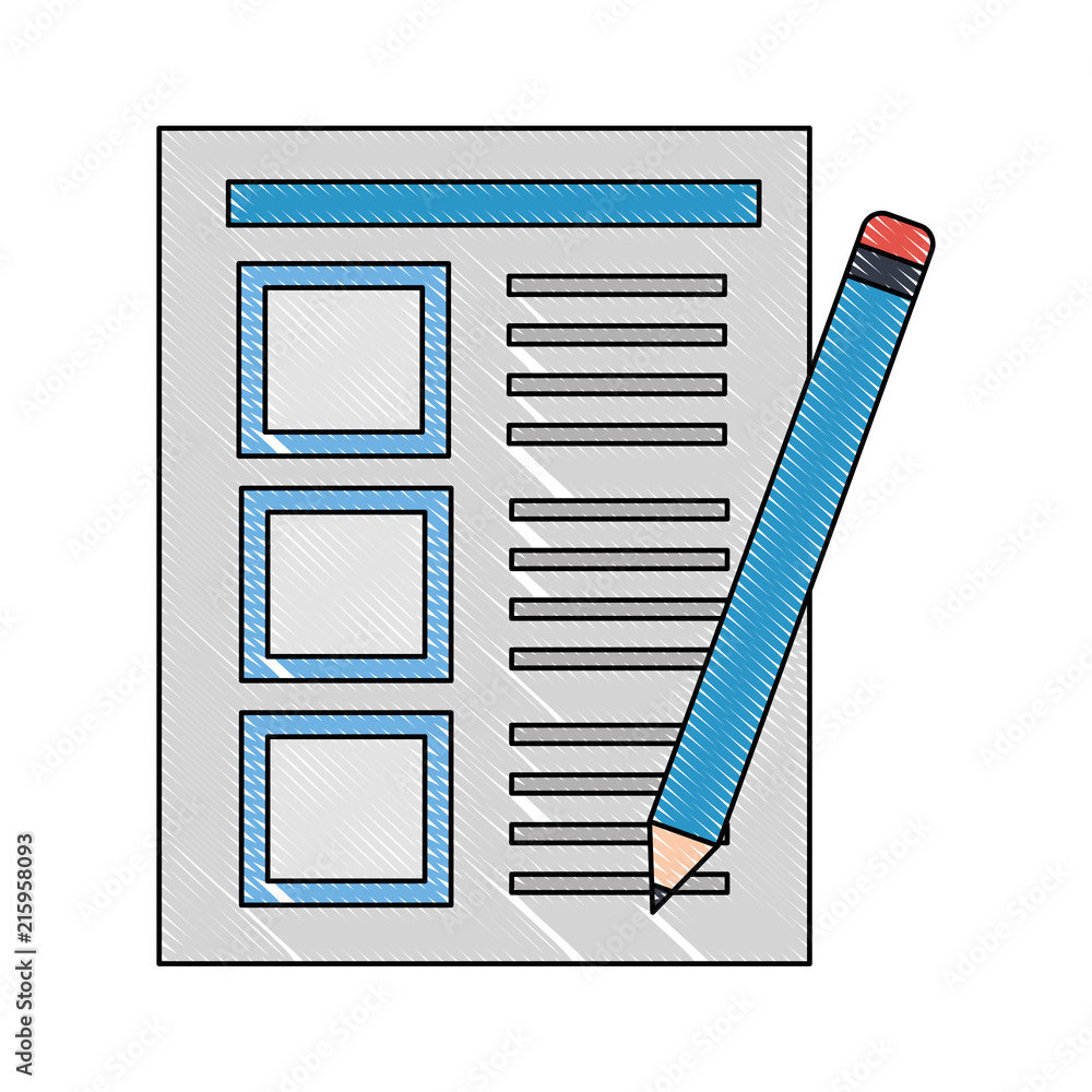 Poster document file with pencil isolated icon