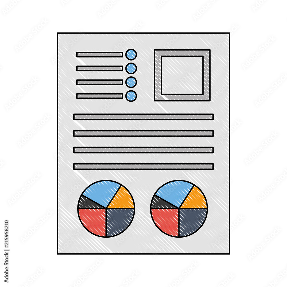 Poster document file with statistics pie graphic icon