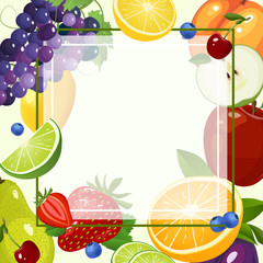 Frame background with fruits