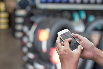 Using mobile smart phone in mobile price rubber tires.